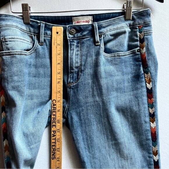 DRIFTWOOD Gray Straight Leg Jeans with Embroidered Detail - Picture 11 of 16